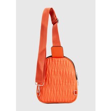 Oggo Suni Deri Kolon Saplı Fermuarlı Nikel Aksesuarlı Çapraz Çanta