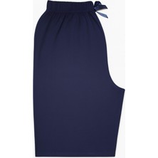 Büyük Beden Kadın Yüksek Bel Yazlık Pijama Altı Uzun Lacivert 5xl