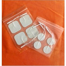 Sezince Tens Elektrot Pedi 1 Paket 5x5 1 Paket 3,2cm Yuvarlak Toplam 2 Paket 8 Adet Tens Pedi
