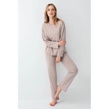 Arnetta Kadın Kahverengi Pijama Takımı