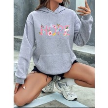 Hope Yazı  Baskılı Içi Polarlı Kapüşonlu Sweatshirt