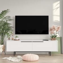 L'occi Concept Leena 160 cm Tv Ünitesi Sehpası Metal Ayaklı Beyaz La1-W