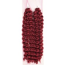 AyrStore Nice Bulk Afro Su Dalgası Saç Kızıl 170 gr Kanekalon Sentetik Saç Özellikli