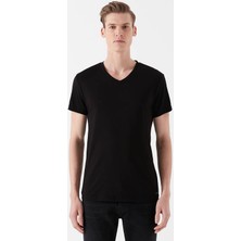 Mavi Erkek V Yaka Streç Siyah Basic Tişört 061748-900