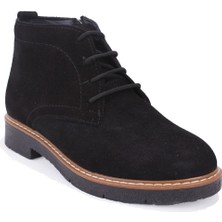 Dagoster DZA07-1236028 Siyah Süet Günlük Düz Topuk Deri Kadın Bot