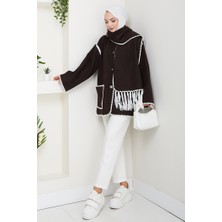 Ahen Atkılı Kaşe Ceket 1593 - Acı Kahve