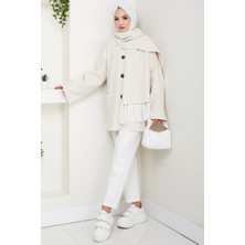 Ahen Atkılı Kaşe Ceket 1593 - Bej