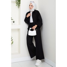 Fermuarlı Oversize Takım 1595 - Siyah