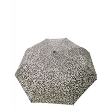 Leopar Desenli Otomatik Kdın Şemsiye Krem 710059