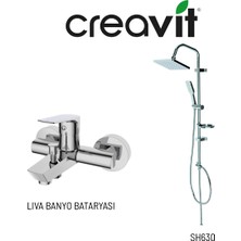 Creavit SH630 Tepe Duş Sistemi ve Liva Banyo Bataryası LV2500