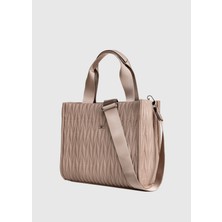 Oggo Suni Deri Kolon Saplı Fermuarlı Nikel Aksesuarlı Çapraz Çanta