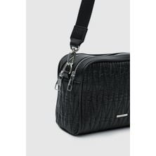 Oggo Suni Deri Kolon Saplı Fermuarlı Nikel Aksesuarlı Çapraz Çanta