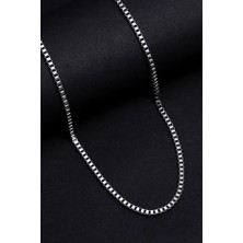 Erkek Çelik Kolye - 3 mm Orta Kalınlıkta Küp Model Çelik Kolye