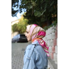 Royal Zincir Desenli Eşarp Fuşya