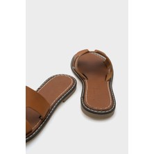 Capone Outfitters Madelin H Bantlı Kadın Deri Terlik