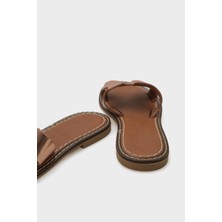 Capone Outfitters Madelin H Bantlı Kadın Deri Terlik