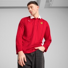 Puma Erkek  Puma Ferrari Race Jersey Ls Polo Kırmızı Erkek Sweatshirt