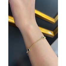 14 Ayar Altın Küçük Yonca Bileklik