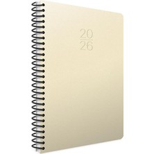 Gıpta 2026 Spiralli Günlük Ajanda Sert Kapak 17X24 cm  407-SEK Krem