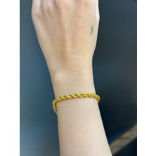 14 Ayar Altın Kalın Halat Bileklik