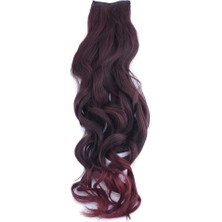AyrStore Fiber Sentetik Dalgalı 8 Parça Çıt Çıt / Koyu Kızıl