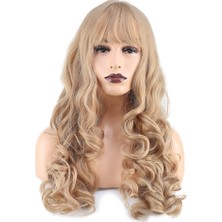 AyrStore Dalgalı Perçemli Uzun Fiber Sentetik Peruk / Balköpüğü