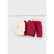 Mayoral Kız Bebek 3lü Set - Mayoral - Kırmızı - 6-9 Ay - 2607-KIRMIZI-6-9 Ay