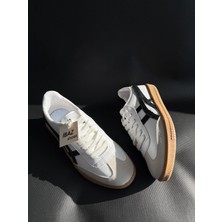 Tig Beyaz Siyah Süet Bağcıklı Unisex Sneaker