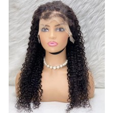 AyrStore Gerçek Front Lace Tül Peruk / Su Dalgası / Doğal 60 / 65 cm
