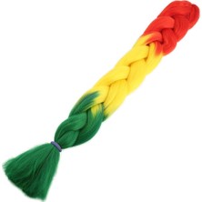 AyrStore Afrika Örgüsü ve Rasta İçin Sentetik Ombreli Saç / Tcu / Sarı / Yeşil