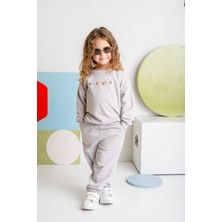 Kız Çocuk Nakışlı Sweatshirt - Gri