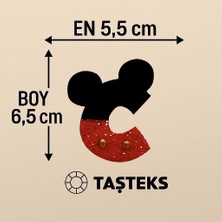 Taşteks Taşlı Ütülenebilen Veya Sticker Olarak Kullanılabilen ' Mickey C ' Harfi