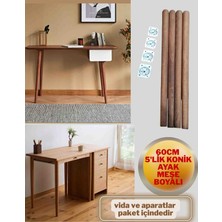 5'lik Meşe Boyalı Masa Sehpa Ayağı 70-65-60-55 cm