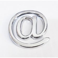 Cemax @ Işareti 3,75 cm Krom Yapışkanlı