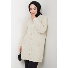 Lezgi Düğmeli Triko Hırka 1599 - Bej