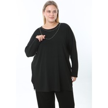 Xl Modam Kadın Zincir Detaylı Büyük Beden Tunik