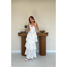 Markano Kat Kat Arkası Bağlamalı Elbise