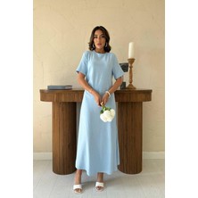 Markano Pileli Bisiklet Yaka Elbise