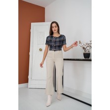 Markano Çizgili ve Düğmeli Bluz