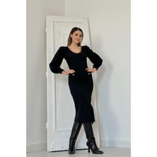 Markano Geniş Boğazlı Elbise