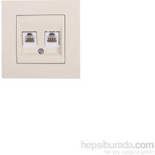 Günsan Elektrik GÜNSAN EQONA KREM İKİLİ NUMERİS PRİZ (ÇRÇVLİ)