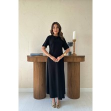 Markano Pileli Bisiklet Yaka Elbise