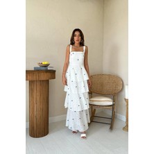 Markano Kat Kat Arkası Bağlamalı Elbise