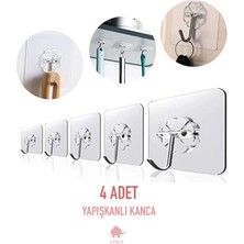 Kendinden Yapışkanlı Güçlü Şeffaf Askılık Kapı Arkası Mutfak Duvar Banyo Askı