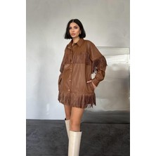 Markano Püsküllü Deri Gömlek