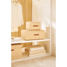 Ocean Home Textile 2 Adet Jüt Keten Baza Altı Kazak Pike Battaniye Hurcu 30 x 22 x 18 / 52 x 28 x 21 cm