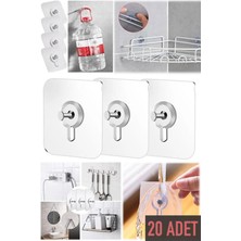 Yapışkanlı Çivi Askılık Şeffaf Güçlü Iz Bırakmaz Tablo Askısı Duvar Delmeden Zarar Vermeden