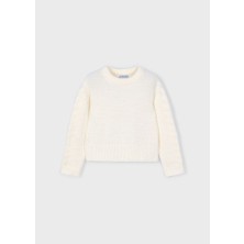 Mayoral Kız Çocuk Beyaz Kazak | 4-10 Yaş Sade ve Yumuşak Dokulu Model