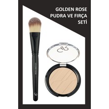 Foundation Brush - Fondöten Fırçası ve Silky Touch Compact Powder No: 04 Almond - Sıkıştırılmış Pudra Seti