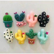 3 Adet Kaktüs Model Buzdolabı Magneti Mıknatıslı Fotoğraf Tutucu Magnet